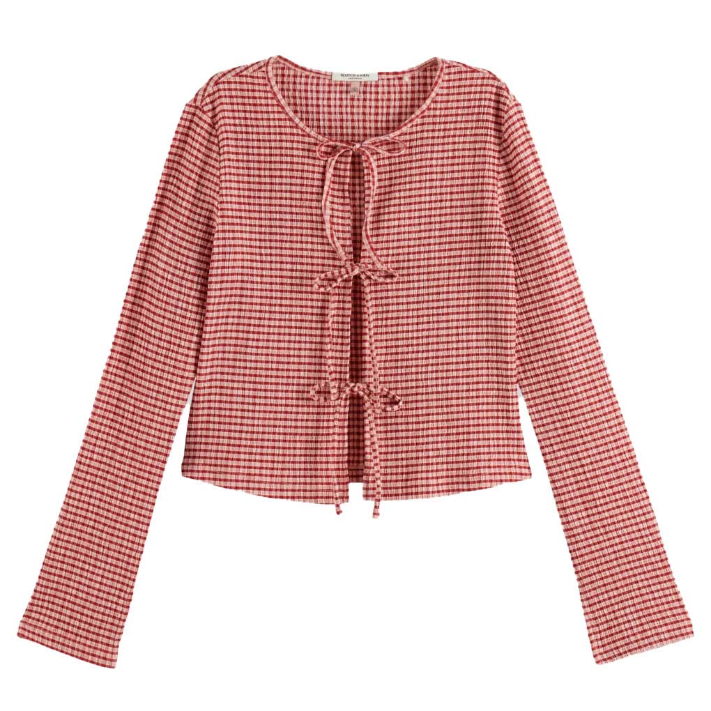 Scotch & Soda Structured Gingham Ls T-Shirt